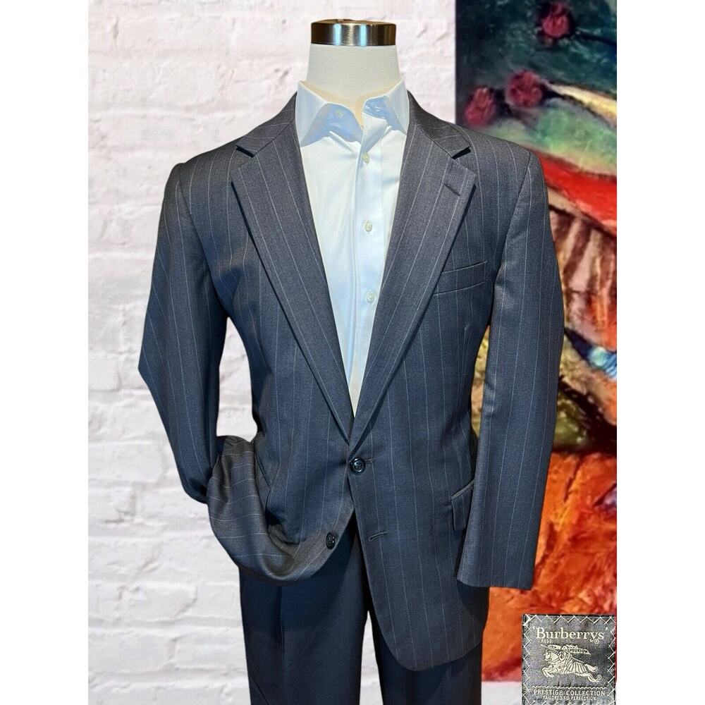 Burberry Gray Pinstripe Blazer